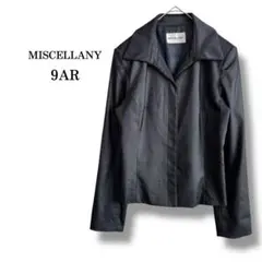 【MISCELLANY】ステンカラージャケット　ショート丈　黒　セレモニー　光沢