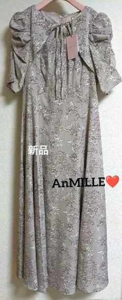 新品❤️AnMILLE❤️フロントリボンフラワーOP ワンピース