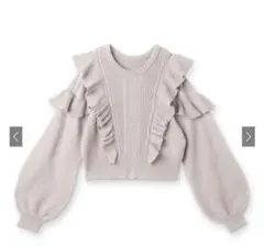 GRL ケーブル編みラッフルニットトップス