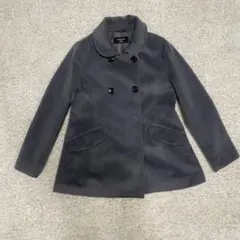 COMME CA ISM グレー ダブルボタンコート150A シンプルノームコア