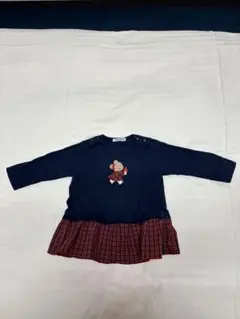 ネイビー チェック柄 チュニック 90cm