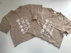 兄弟　お揃い　Tシャツ　ベージュ　綿　鬼滅の刃　リメイクのサムネイル
