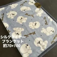 ★新品★ ビションフリーゼ　シルクマイヤーブランケット　ふわふわ　ブルー