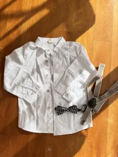 フォーマルシャツ 120cm 蝶ネクタイ・サスペンダー付き