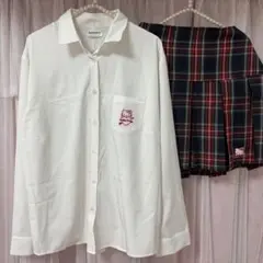 Hello Kitty 制服風 シャツ＆チェックスカート セットのサムネイル