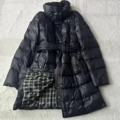 バーバリーブルーレーベル ダウンコート ノバチェック ベルト付 2way 40