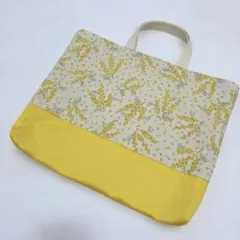 レッスンバッグ 絵本袋 通園バッグ ハンドメイド 黄色 水色 - メルカリ