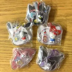 パッケージチャーム　サンリオ　キティ、マイメロ、クロミ、ポチャッコ、バツ丸　５点