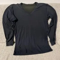 HEATTECH EXTRA WARM ブラック Vネック長袖シャツ