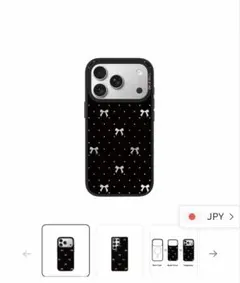 iPhone17pro max iPhoneケース シリコン リボン ブラック