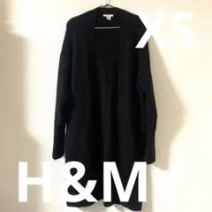 ニットキャンペーン⭐︎H&M ロングカーディガン　ニット　ブラック　モヘアウール