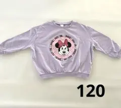 ミニーマウス　トレーナー　120 LITTC ミニーちゃん　紫　パープル　ピンク