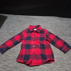 babyGap 赤・紺 チェック長袖シャツ 18-24M　個人断捨離