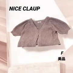 NICE CLAUP ニットアンサンブル ラメ ピンク セット　リブ編み　F 春
