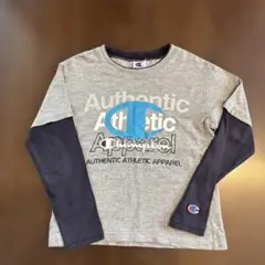 Champion 長袖カットソー 120サイズ グレー/ブラック
