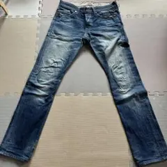 ダークブルー ストレートレッグデニム 31