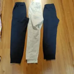 UNIQLO 長ズボン 150cm ネイビー ホワイト