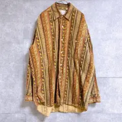 総柄レギュラーシャツ 個性派古着 MILK BAR 90〜00s 長袖