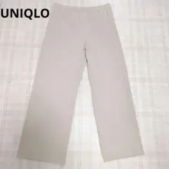 【美品】ユニクロ　プリーツストレートパンツ　プリーツ　大きいサイズ　XL
