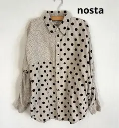 nosta ノスタ ドット柄 リネン 100% シャツ 日本製のサムネイル