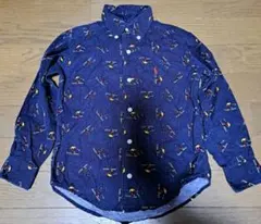 Ralph Lauren 長袖シャツ 4T ネイビーコーデュロイ総柄