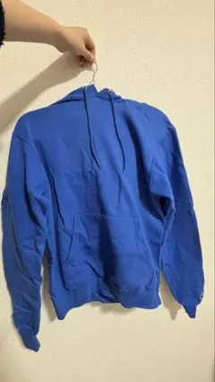 Champion ブルー フード付きパーカー S