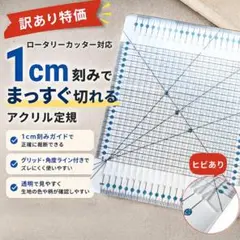 ●●訳あり●●　1cm刻みで簡単カット　【透明アクリルカット定規】