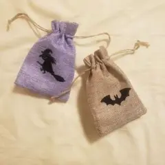 ハロウィン　巾着　ポーチ　二種セット　ハロウィーン　Helloween　小物入れ