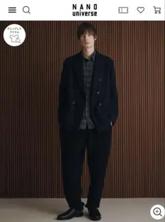 nano universe ピークドラペルダブルジャケット パンツ　セットアップ