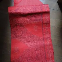 R*u様 名古屋帯 赤色 模様入り