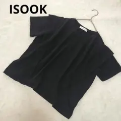 アイスー ラッフルショルダー フリル Tシャツ 半袖 ブラックのサムネイル