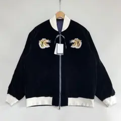 新品 TAION リバーシブル スカジャン ダウンジャケット 黒×ネイビー L