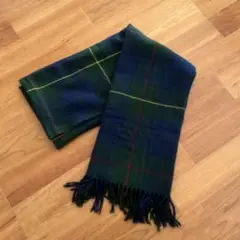 レディース 大判 マフラー 大人 緑 チェック柄 美品 暖かい 上品