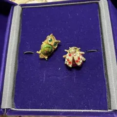 天然石？カフス？ブローチ2点セット アンティーク ヴィンテージ