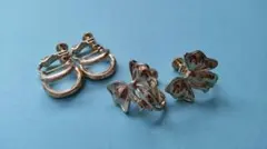 3coins☆ゴールド系イヤリング2個＆ミラー