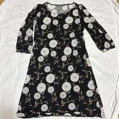 LAURA ASHLEY 花柄 七分袖ワンピース 13号