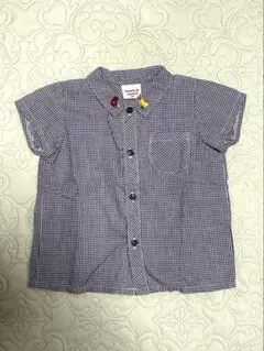 【美品】半袖 チェックシャツ 80センチ ギンガムチェック