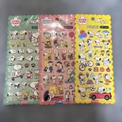 【韓国限定】スヌーピー PEANUTS ぷっくり マシュマロシール 3枚セット