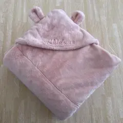 mikihouse 耳付きフードおくるみ ピンク