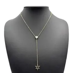 極美品◎ スワロフスキー ネックレス Y字 パヴェ ラインストーン スター 星