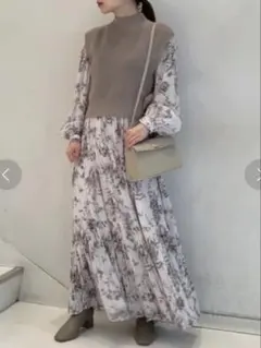 【新品未使用】SNIDEL ニットベストコンビワンピース サイズ1