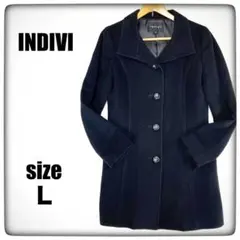 【美品】INDIVI インディヴィ アンゴラ混 ピーコート size40 L相当