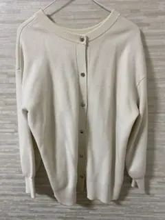 GUアイボリーカーディガン スナップボタン