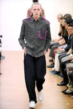 コムデギャルソンシャツ14SS フリンジ装飾ドット柄シャツのサムネイル