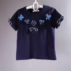 ファミリア 立体フラワーモチーフ Tシャツ 130 通塾やお出かけに◎