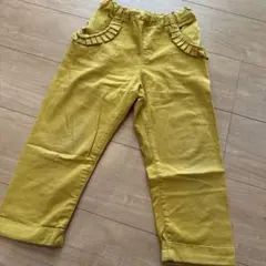 イエロー フリル付きポケット 長ズボン 100cm