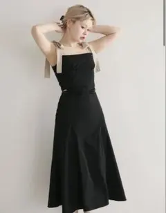andmary Ann ribbon pleats dress black - メルカリ