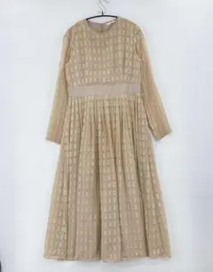 SLY スライ ベージュ チェック柄 長袖 ワンピース