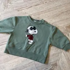 スヌーピー　裏起毛　刺繍トレーナー PEANUTS 80㎝