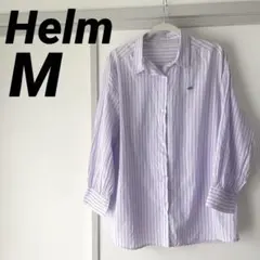 しまむら Helm ストライプ 長袖シャツ レディース ピンク ブルー Mのサムネイル